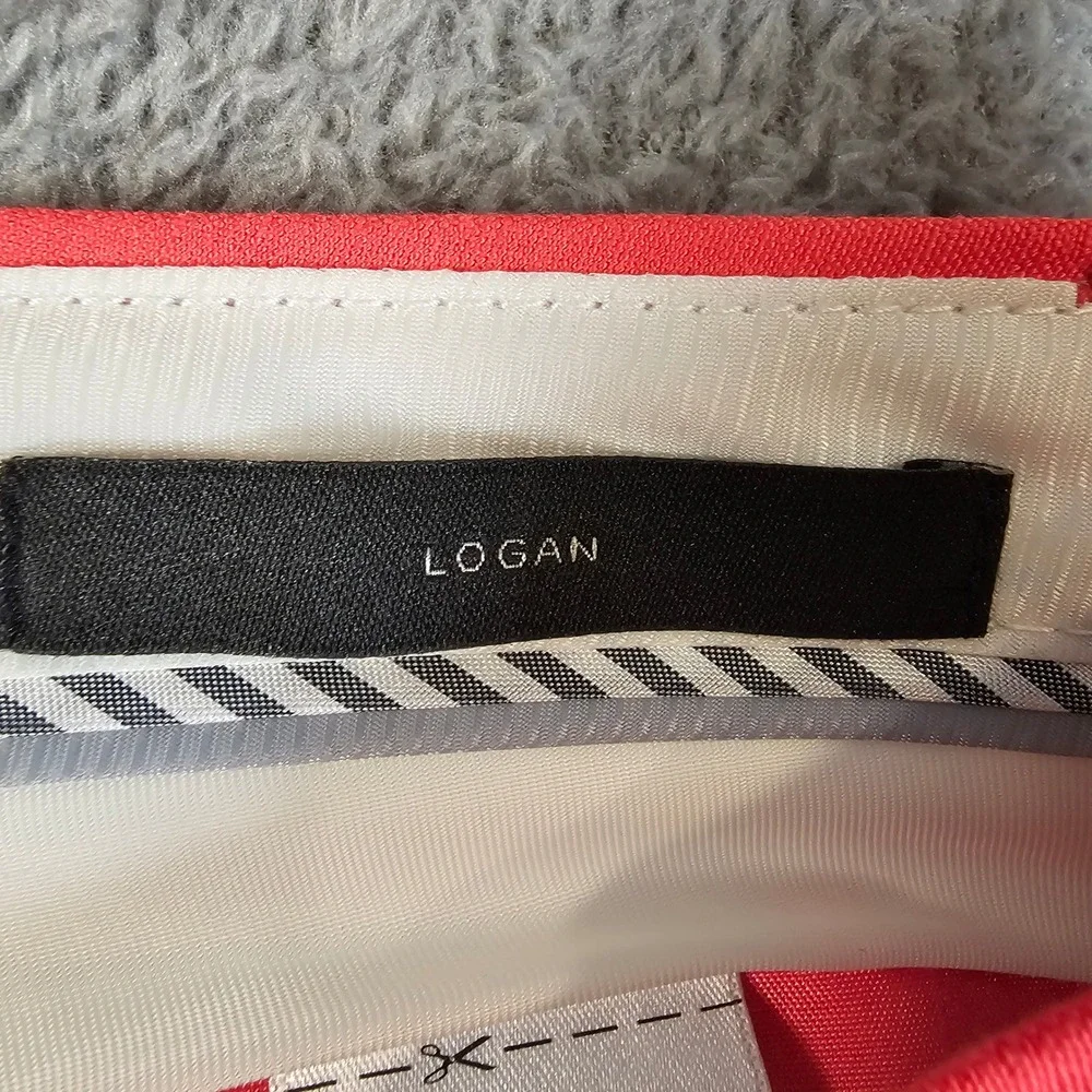Banana Republic Logan Coral Pink Linen Blend Straight Leg Trousers Pants 6